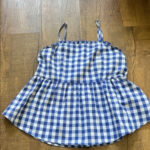 Love on a Hanger Blue and White Checkered Top